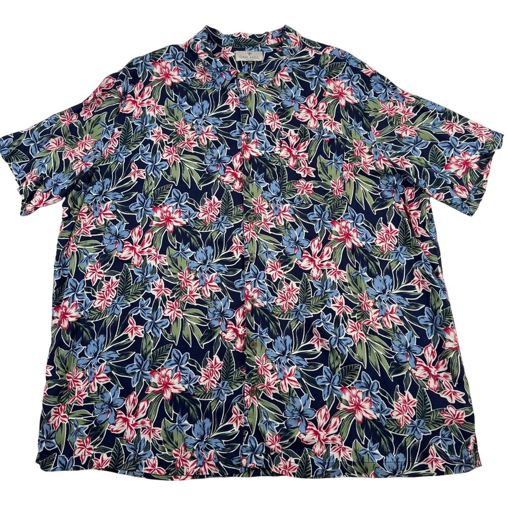 Oak Hill Mens 3XLT Hawaiian Shirt Button Down Tropical Floral Big & Tall